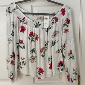 Hollister Off The Shoulder Flower Top